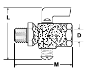 V402P Ground Plug Shutoff Valve Dimensions