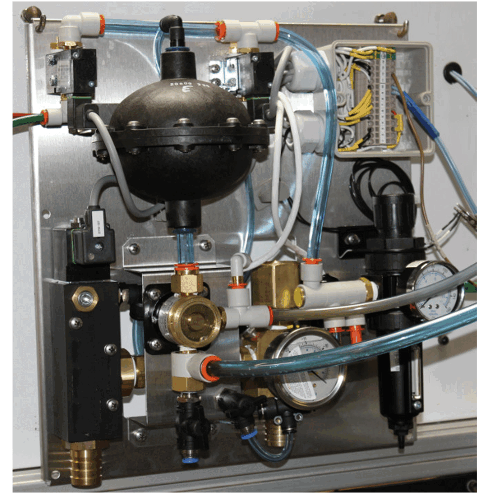 Custom pneumatic panel assembly valve electrical vacuum tested ISO gauge fittings brass pipe mfcp comoso 3