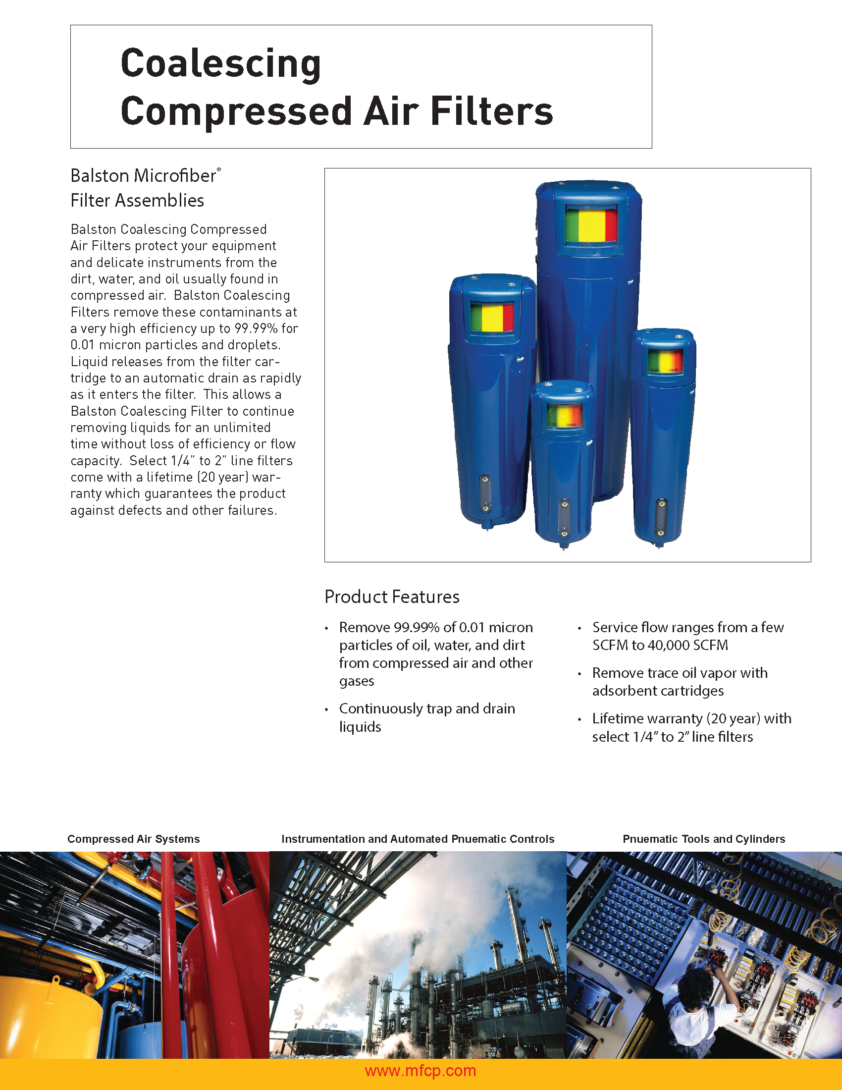 Parker Balston Coalescing CompressedAir & Gas Filters