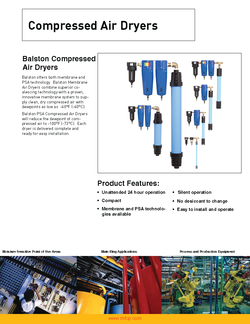 Parker Balston Compressed Air Dryers