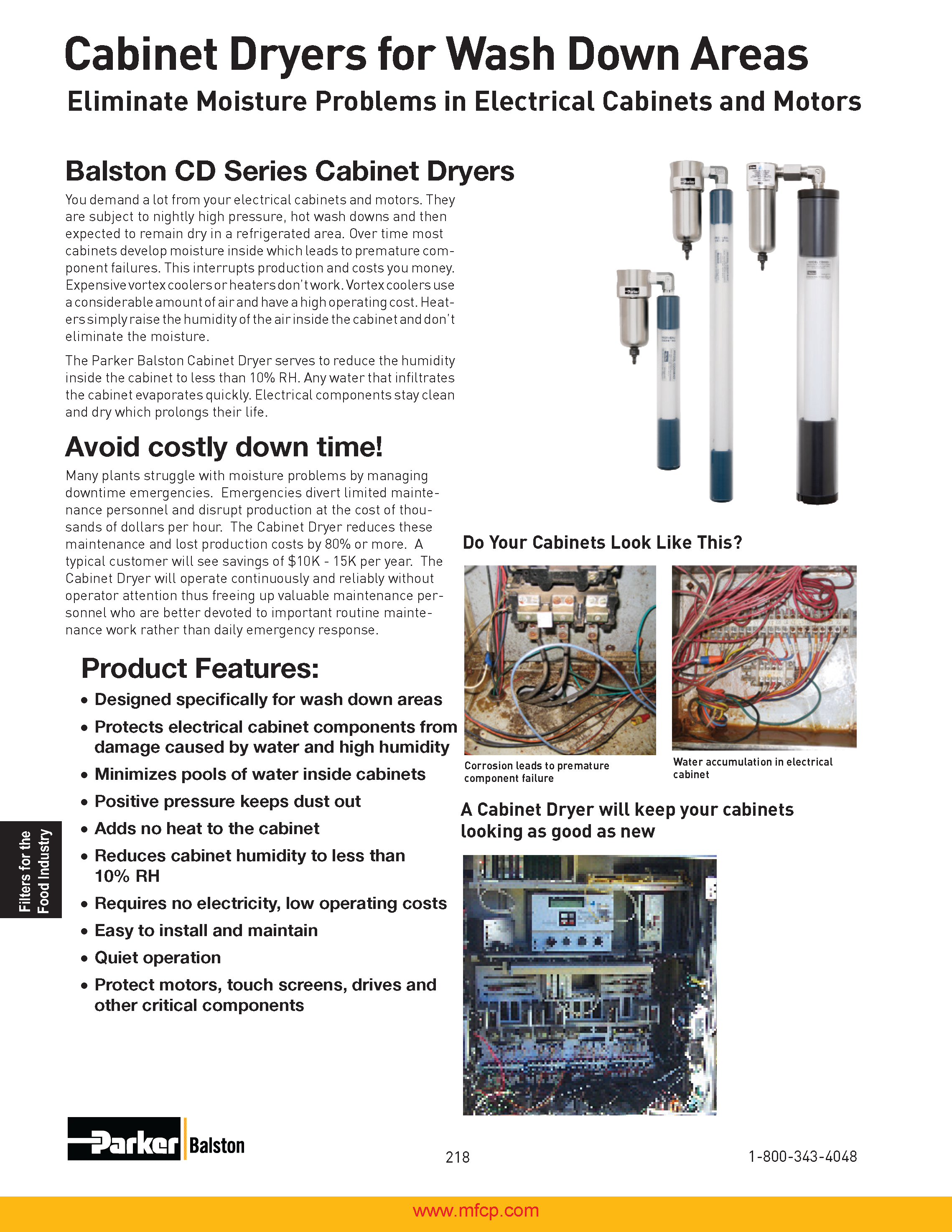 Parker Balston Compressed Air Dryers for Electrical Cabinets