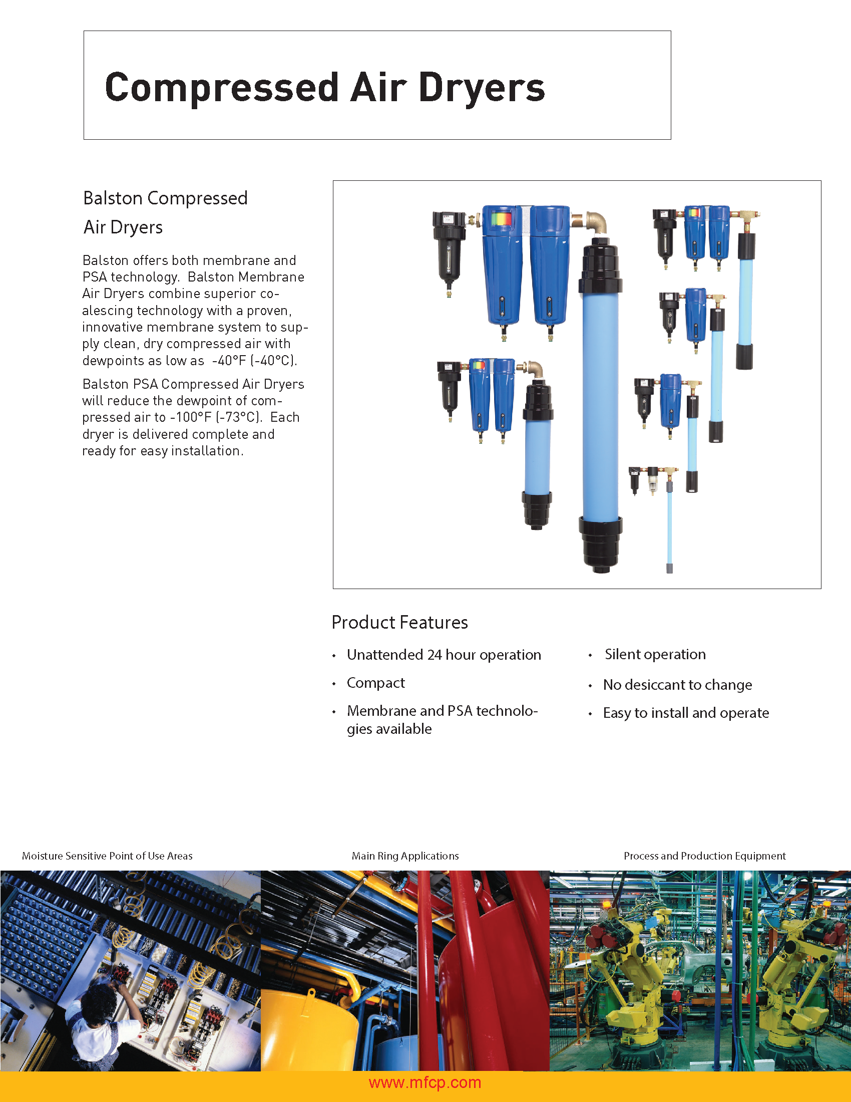 Parker Balston Membrane Compressed Air Dryers
