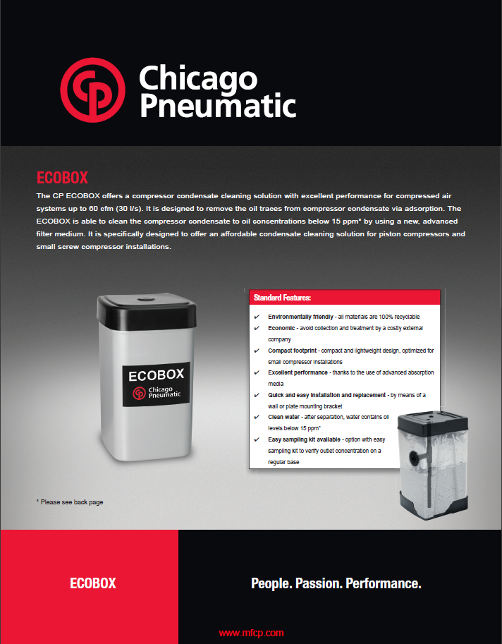 Chicago Pneumatic ECOBOX Condensate Cleaning Solution