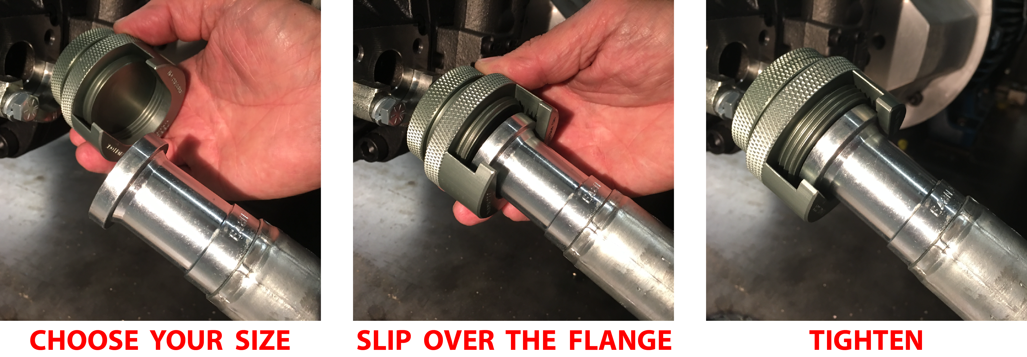Using FlangeLock sleeve and plug to seal flange fitting