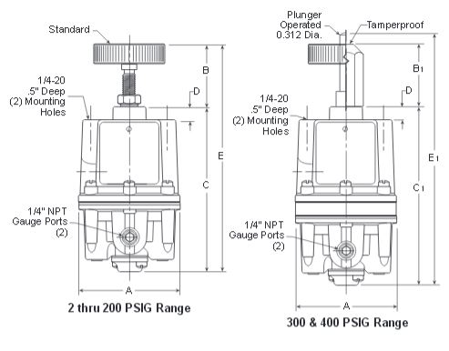 p34a102-standard-high-precision-regulator-dimensions