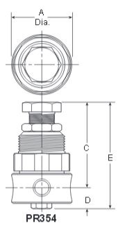 SS-FRLs-PR354-Miniature-Regulator-Dimensions